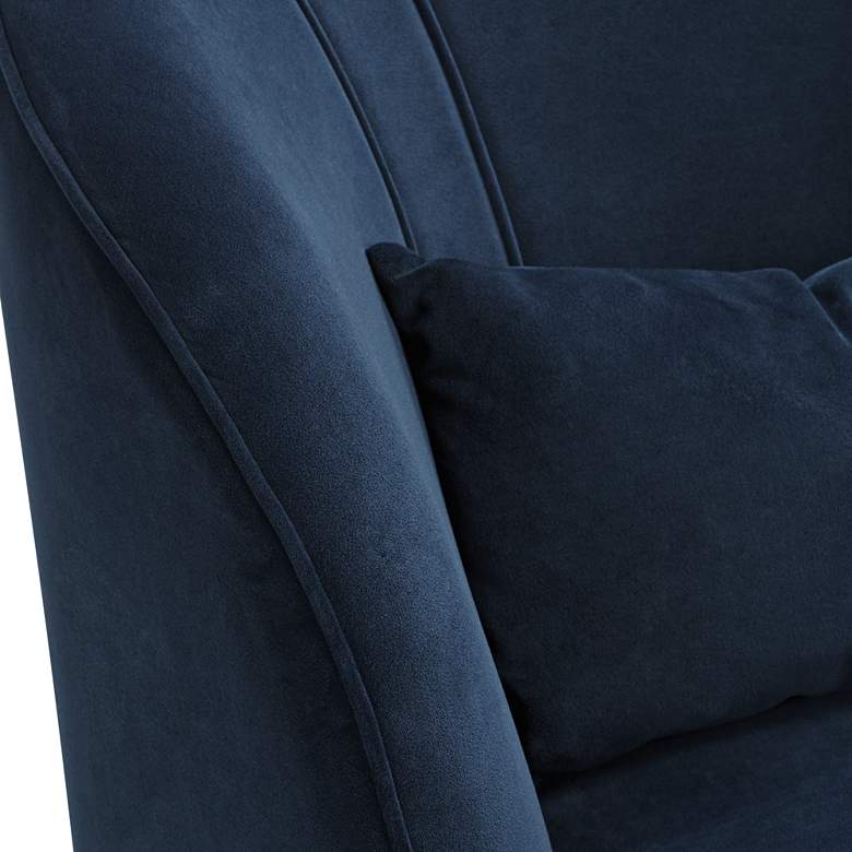 Image 4 Nebbia Navy Velvet Accent Chair with Kidney Pillow more views