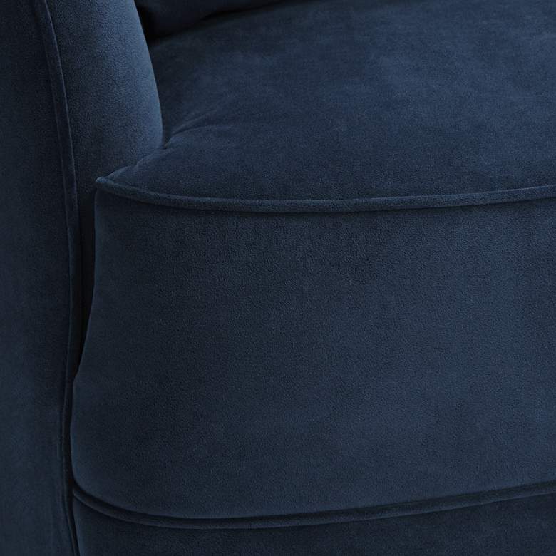 Nebbia Navy Velvet Accent Chair with Kidney Pillow more views