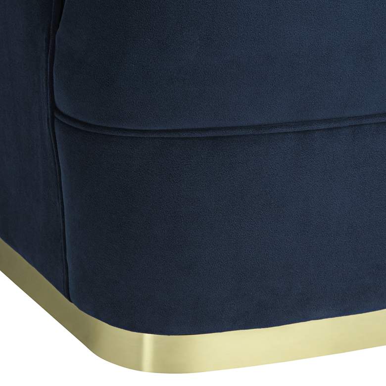 Image 6 Nebbia Navy Velvet Accent Chair with Kidney Pillow more views