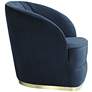 Nebbia Navy Velvet Accent Chair with Kidney Pillow