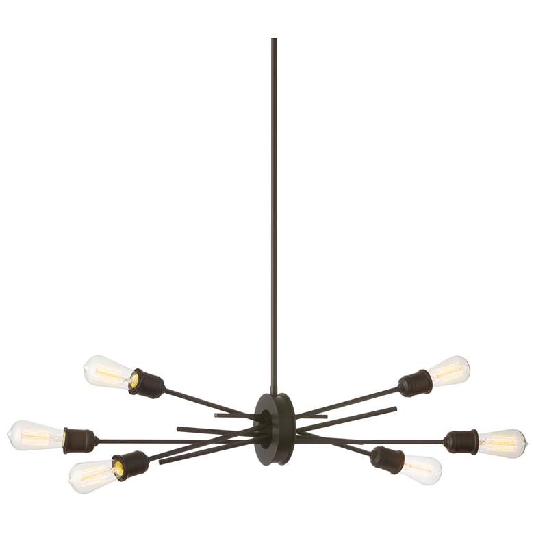 Image 1 Nebraska 16" Wide 6 Light Horizontal Espresso Pendant