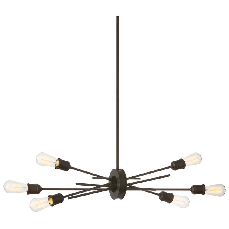 Image 1 Nebraska 16 inch Wide 6 Light Horizontal Espresso Pendant