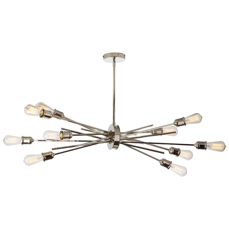 Image 1 Nebraska 17" Wide 10 Light Horizontal Burnished Chrome Pendant