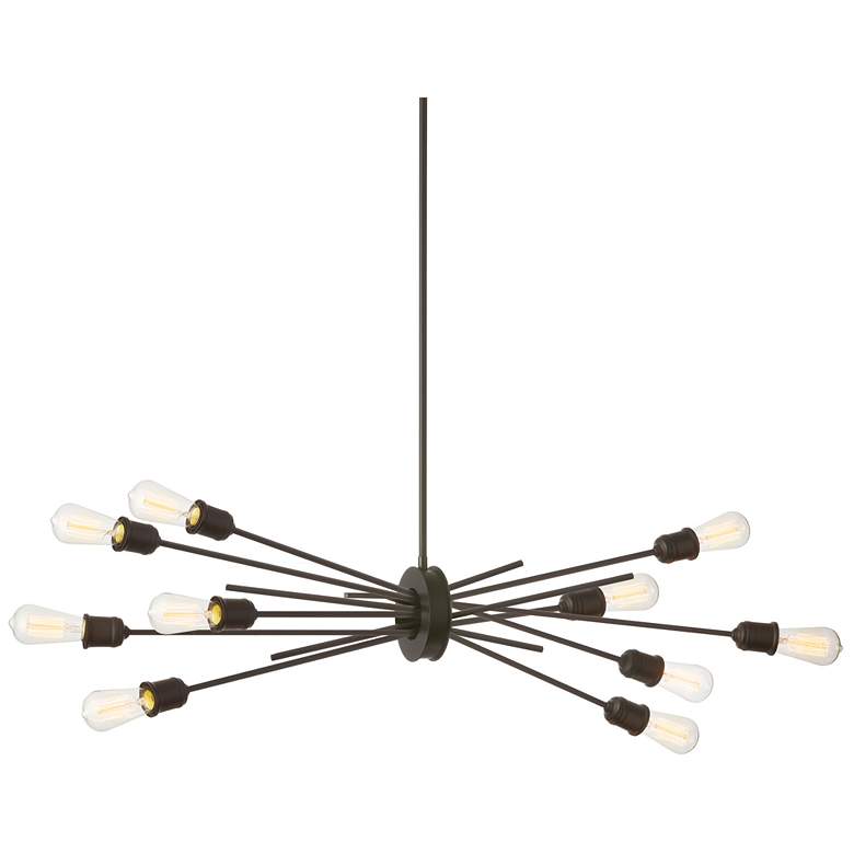 Image 1 Nebraska 17 inch Wide 10 Light Horizontal Espresso Pendant