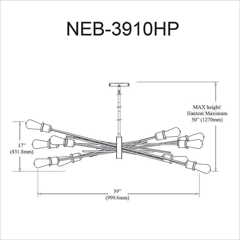 Image 3 Nebraska 17" Wide 10 Light Horizontal Espresso Pendant more views