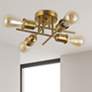 1_Nebraska 18" Wide Aged Brass 4-Light Ceiling Light
