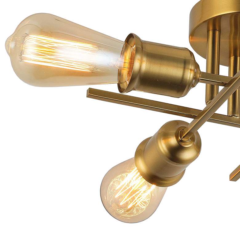 Image 3 Nebraska 18" Wide Aged Brass 4-Light Ceiling Light more views