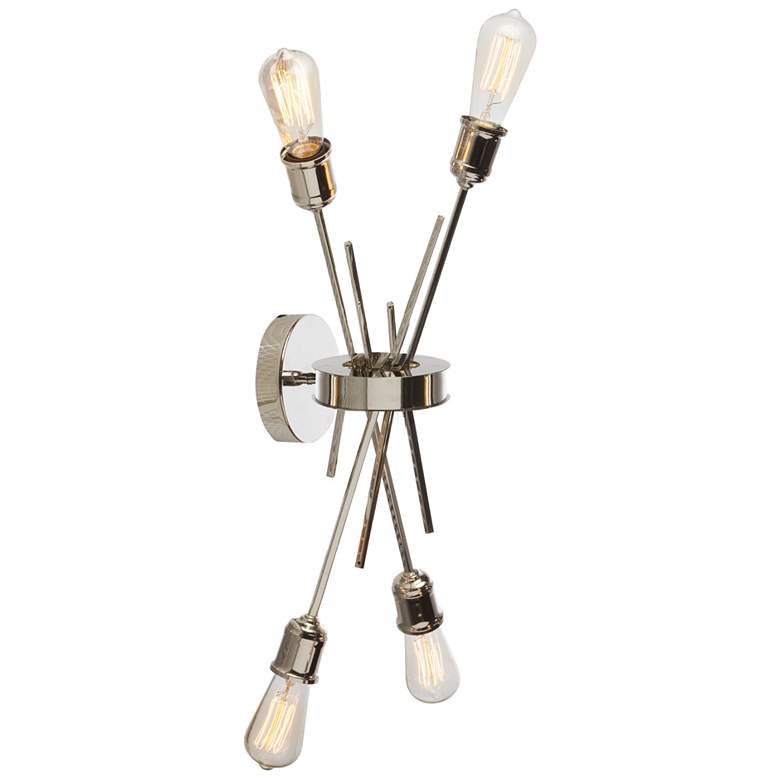 Image 1 Nebraska 19 inch High Burnished Chrome 4-Light Wall Sconce