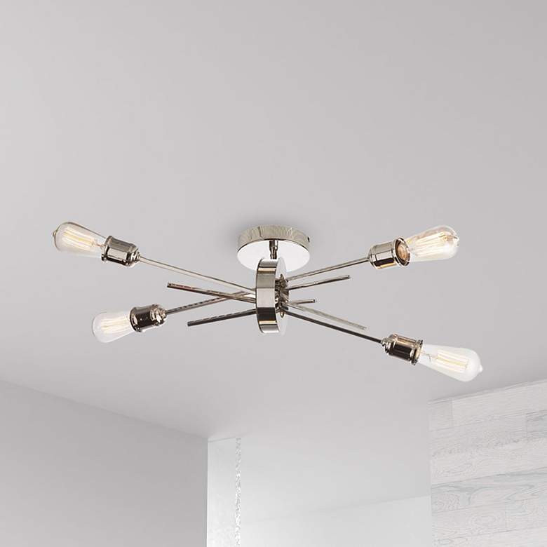 Image 1 Nebraska 19" High Burnished Chrome 4-Light Wall Sconce