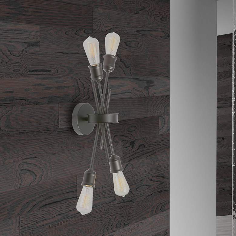 Image 1 Nebraska 19" High Espresso 4-Light Wall Sconce
