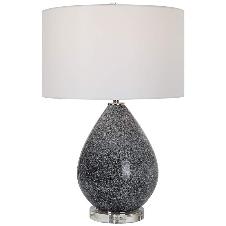 Image 1 Nebula Black and White Speckled Glaze Ceramic Table Lamp