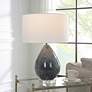 1_Nebula Black and White Speckled Glaze Ceramic Table Lamp