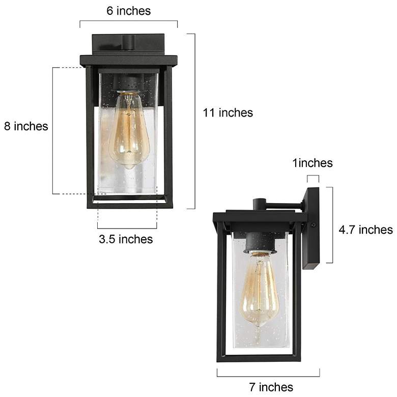 Image 2 Nechulcx 1-Light Black Outdoor Wall Lights more views