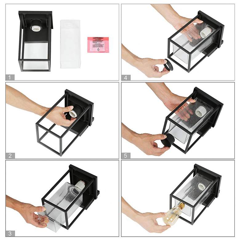 Image 7 Nechulcx 1-Light Black Outdoor Wall Lights more views