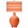 Nectarine Bold Stripe Ovo Table Lamp