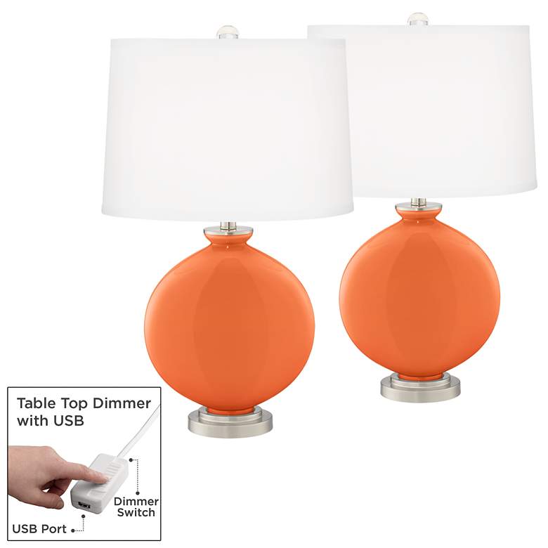 Image 1 Nectarine Carrie Table Lamp Set of 2 with Dimmers
