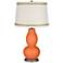 Nectarine Double Gourd Table Lamp with Rhinestone Lace Trim