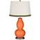 Nectarine Double Gourd Table Lamp with Wave Braid Trim