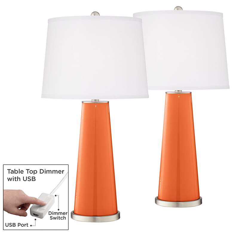 Image 1 Nectarine Leo Table Lamp Set of 2 with Dimmers