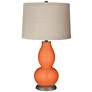 Nectarine Linen Drum Shade Double Gourd Table Lamp