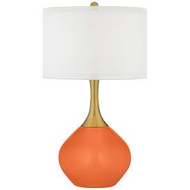 Image1 of Nectarine Orange Nickki Brass Modern Table Lamp