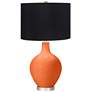 Nectarine Orange Ovo Table Lamp with Black Shade
