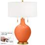 Nectarine Toby Brass Accents Table Lamp with Dimmer