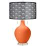 Nectarine Toby Table Lamp With Black Metal Shade