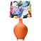 Nectarine Watercolor Floral Shade Ovo Table Lamp