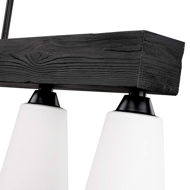 Image 6 Neela 41.625" Wide 5-Light Matte Black Linear Pendant with Opal Glass more views