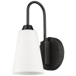 Neela 5 7/8&quot; Wide 1-Light Matte Black Wall Sconce With Opal Glass