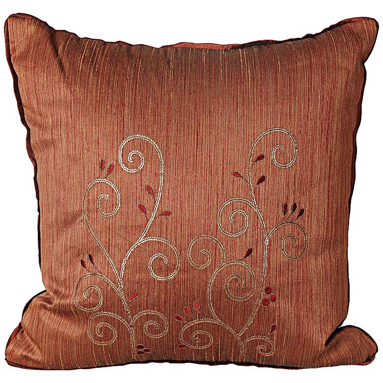Image 1 Neera 17 inch Square Burgundy Decorative Throw Pillow