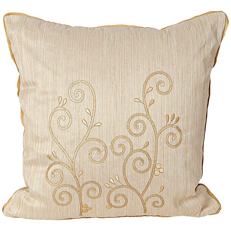 Image 1 Neera 17 inch Square Ivory Decorative Throw Pillow