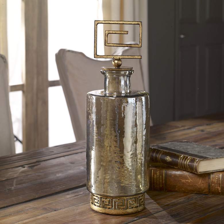 Image 1 Neev 15 1/2" High Copper Bronze and Gold Decorative Decanter