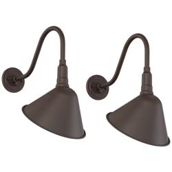 Neihart 18 1/4" High Rustic Bronze RLM Outdoor Wall Light Set of 2