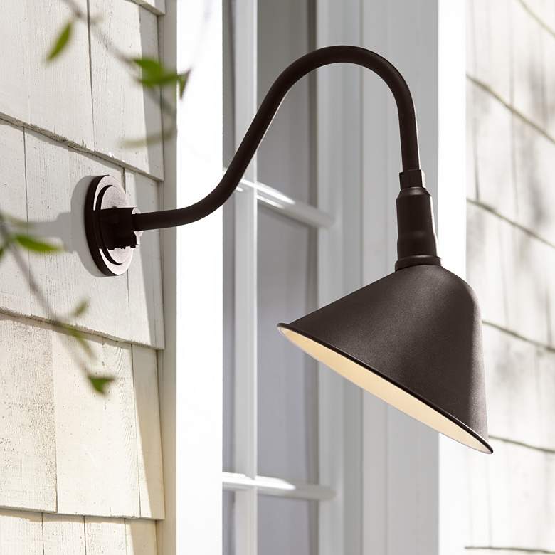 Image 6 Neihart 18 1/4" High Rustic Bronze RLM Outdoor Wall Light Set of 2 more views