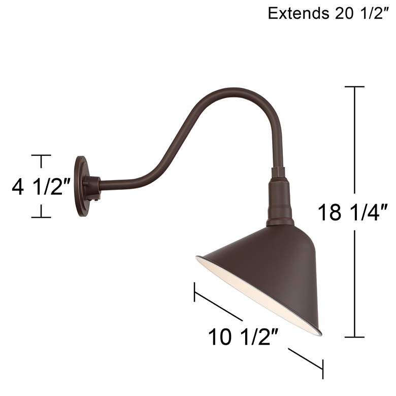 Image 7 Neihart 18 1/4 inch High Rustic Bronze RLM Outdoor Wall Light Set of 2 more views