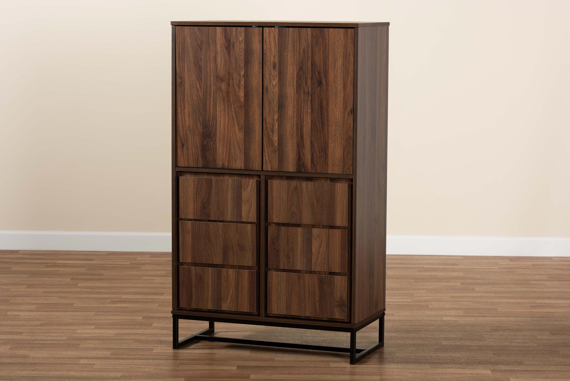 Neil 31 1/2" Wide Walnut Brown Wood 4-Door Sideboard Buffet