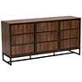2_Neil 59" Wide Walnut Brown Wood 3-Door Sideboard Buffet