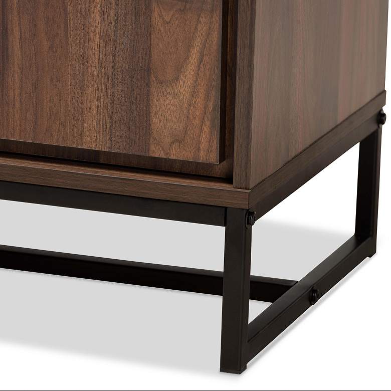 Image 4 Neil 59" Wide Walnut Brown Wood 3-Door Sideboard Buffet more views