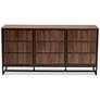 6_Neil 59" Wide Walnut Brown Wood 3-Door Sideboard Buffet more views