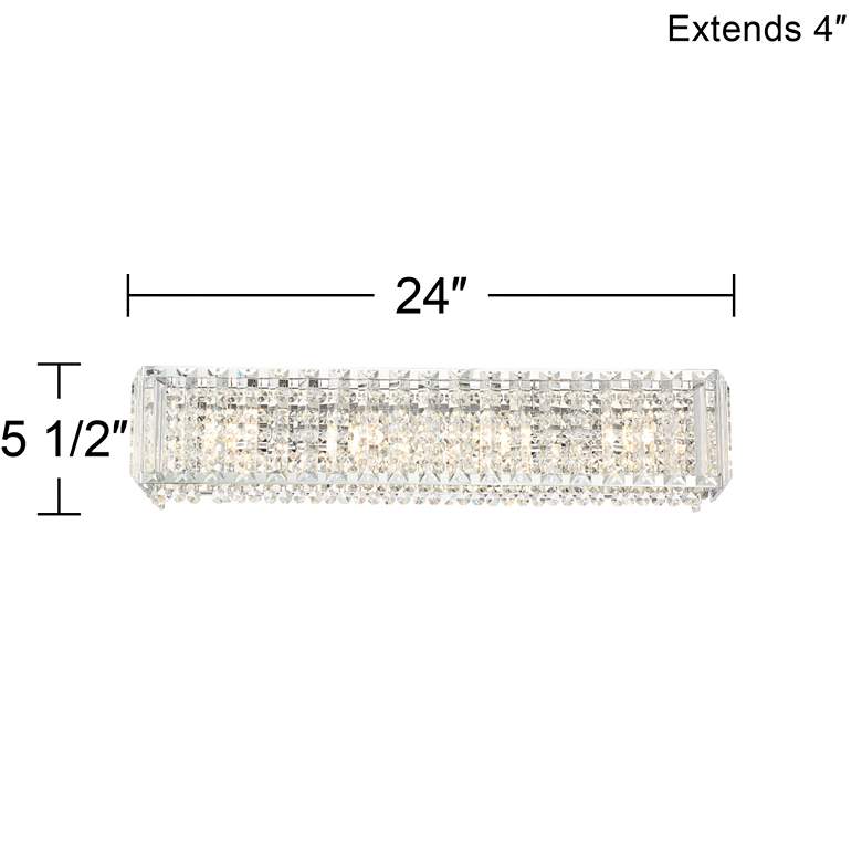 Image 7 Neive 24" Wide Chrome and Crystal LED Bath Light more views