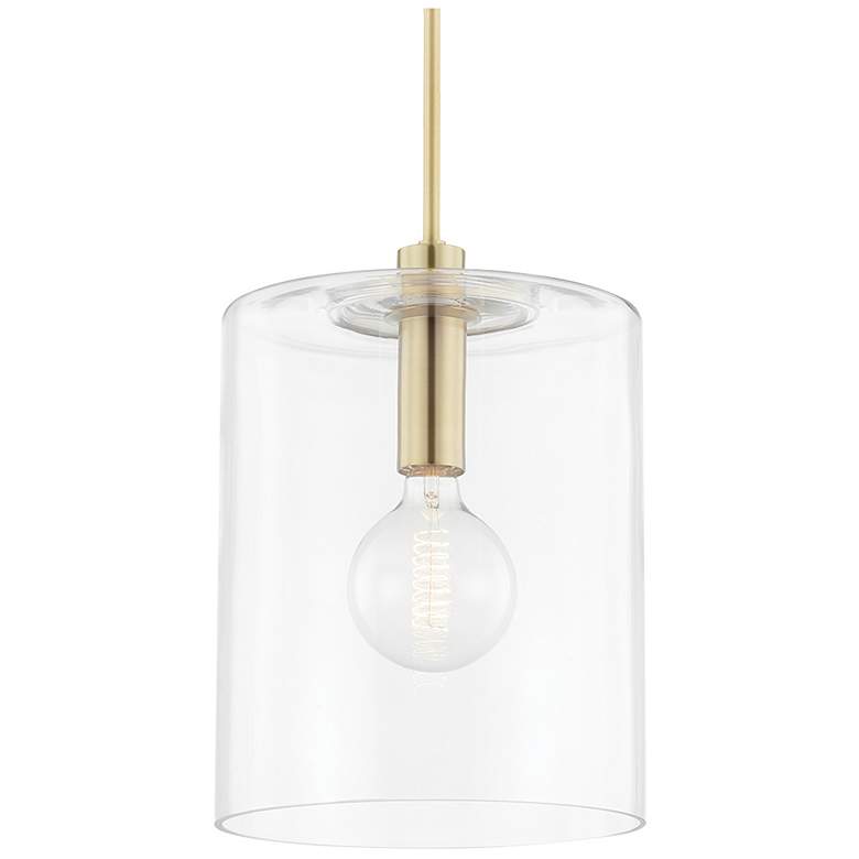 Image 1 Neko - 1-Light Large Pendant - Aged Brass Finish - Clear Glass