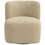 3_Neko Milano 28" Wide Modern Buff Fabric Swivel Accent Chair more views