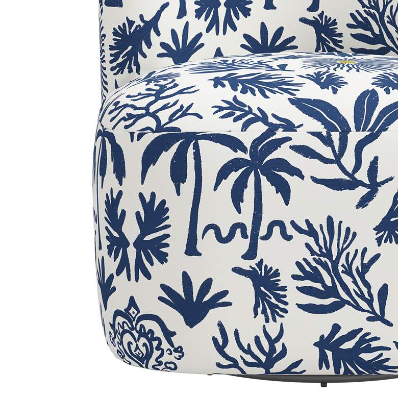 Image 2 Neko Milos Blue Citron Oga Fabric Swivel Accent Chair more views