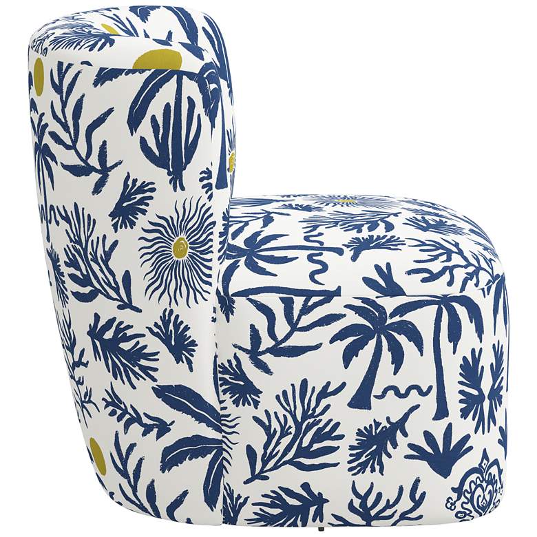 Image 6 Neko Milos Blue Citron Oga Fabric Swivel Accent Chair more views