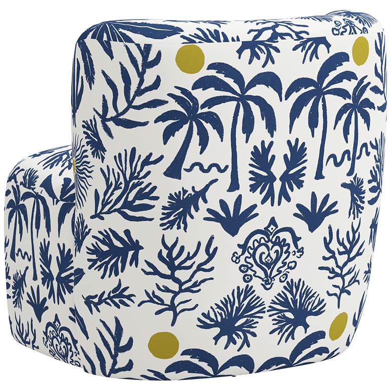 Image 7 Neko Milos Blue Citron Oga Fabric Swivel Accent Chair more views