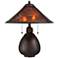 Nell Arts and Crafts Pottery Mica Shade Lamp w/ Table Top Dimmer