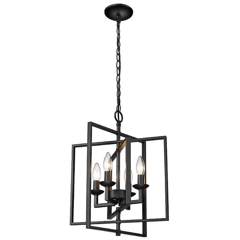 Image 4 Nellis 14" Wide Black 4-Light Folding Lantern Pendant more views