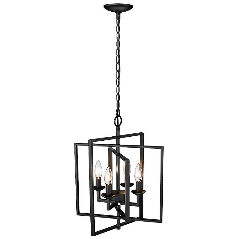 Image 5 Nellis 14" Wide Black 4-Light Folding Lantern Pendant more views